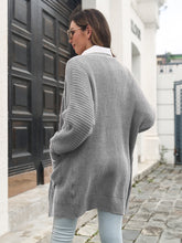 Load image into Gallery viewer, Open Front Rib-Knit Cardigan with Pockets
