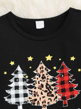 Load image into Gallery viewer, Graphic Top and Plaid Flare Pants Set