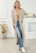 Load image into Gallery viewer, Long Sleeve Slit Cardigan with Pocket