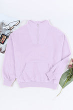 Load image into Gallery viewer, Quarter Zip Dropped Shoulder Sweatshirt