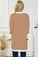 Load image into Gallery viewer, Striped Open Front Longline Cardigan
