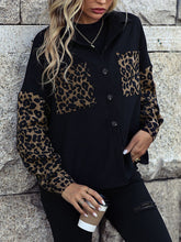 Load image into Gallery viewer, Leopard Print Buttoned Dropped Shoulder Jacket