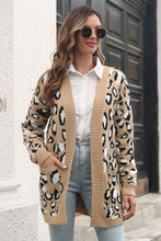Load image into Gallery viewer, Leopard Open Front Cardigan with Pockets