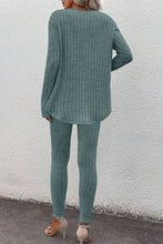 Load image into Gallery viewer, Basic Bae Full Size Notched Long Sleeve Top and Pants Set