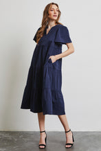 Load image into Gallery viewer, HEYSON Full Size Cotton Poplin Ruffled Tiered Midi Dress