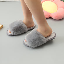 Load image into Gallery viewer, Faux Fur Open Toe Slippers