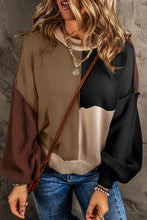 Load image into Gallery viewer, Color Block Exposed Seam Long Sleeve Sweater