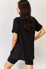 Load image into Gallery viewer, Zenana Full Size V-Neck Short Sleeve Slit T-Shirt and Shorts Set