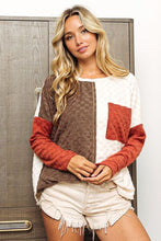 Load image into Gallery viewer, BiBi Color Block Brushed Checker Top