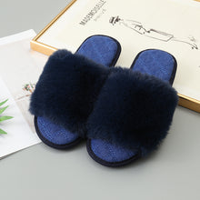 Load image into Gallery viewer, Faux Fur Open Toe Slippers