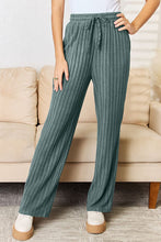 Load image into Gallery viewer, Basic Bae Full Size Ribbed Drawstring Hood Top and Straight Pants Set