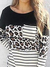 Load image into Gallery viewer, Leopard Striped Long Sleeve T-Shirt