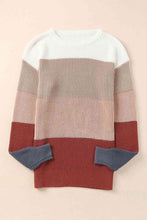 Load image into Gallery viewer, Color Block Round Neck Sweater