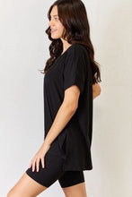 Load image into Gallery viewer, Zenana Full Size V-Neck Short Sleeve Slit T-Shirt and Shorts Set
