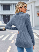 Load image into Gallery viewer, Ribbed Notched Long Sleeve T-Shirt with Pocket