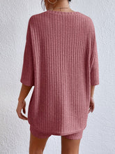 Load image into Gallery viewer, Ribbed Round Neck Top and Shorts Set