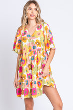Load image into Gallery viewer, GeeGee Floral V-Neck Ruffle Hem Mini Dress