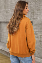 Load image into Gallery viewer, Quarter Zip Dropped Shoulder Sweatshirt