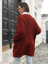 Load image into Gallery viewer, Open Front Rib-Knit Cardigan with Pockets
