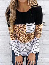 Load image into Gallery viewer, Leopard Striped Long Sleeve T-Shirt