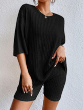 Load image into Gallery viewer, Ribbed Round Neck Top and Shorts Set