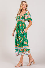 Load image into Gallery viewer, SAGE + FIG Printed Smocked Short Sleeve Midi Dress