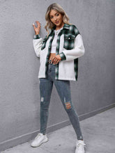 Load image into Gallery viewer, Plaid Collared Neck Button Down Jacket