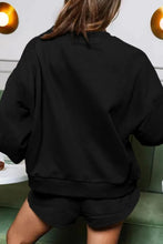 Load image into Gallery viewer, COFFEE Sequin Round Neck Long Sleeve Top and Shorts Set
