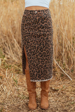 Load image into Gallery viewer, Leopard denim skirt
