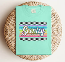 Load image into Gallery viewer, Scentsy checkered with pastel stripes
