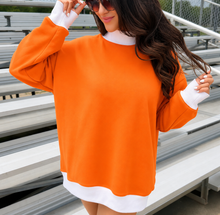 Load image into Gallery viewer, Orange/White Mock Neck Sweatshirt *ROUND 3*
