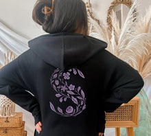 Load image into Gallery viewer, Black Full zip with scentsy purple floral
