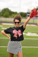 Load image into Gallery viewer, Red Faux Glitter Football Tee
