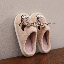 Load image into Gallery viewer, PREORDER: Highland cow with leopard bow slippers  8.17.26
