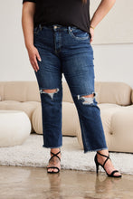 Load image into Gallery viewer, RFM Full Size Tummy Control Distressed High Waist Raw Hem Jeans
