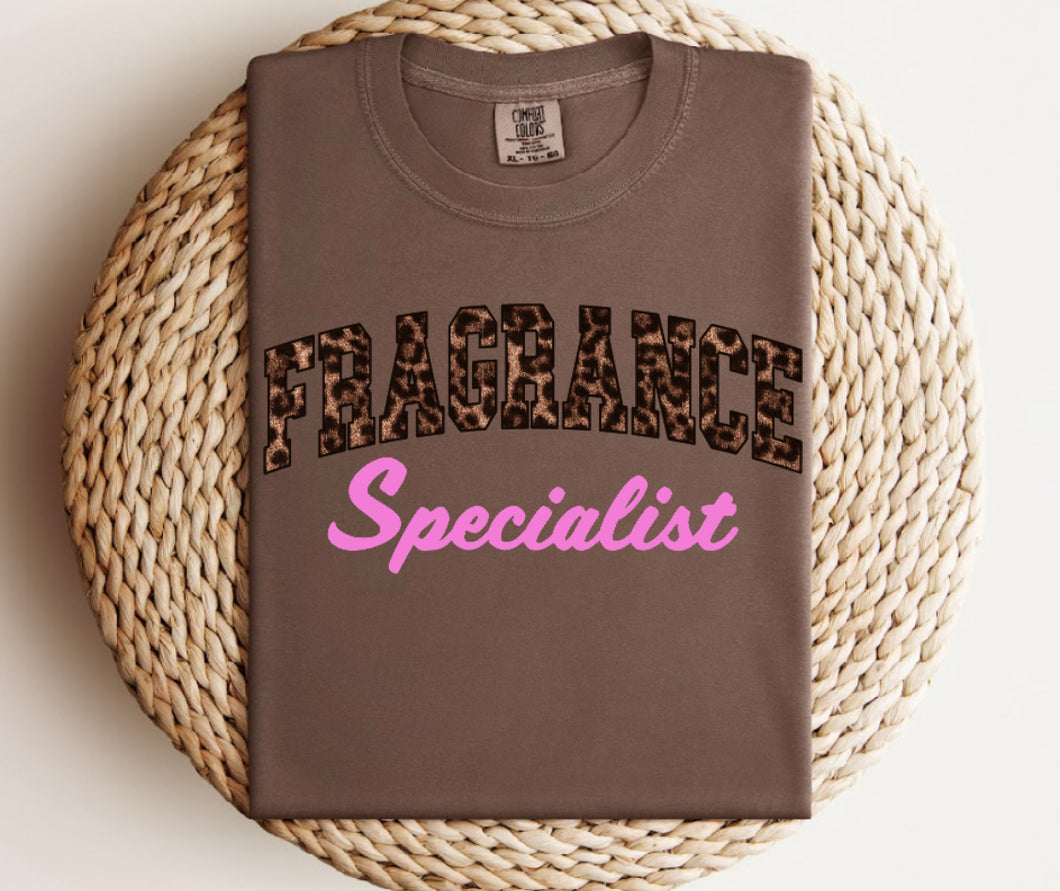 fragrance specialist leopard and pink