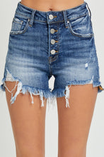 Load image into Gallery viewer, RISEN Button Fly Frayed Hem Denim Shorts
