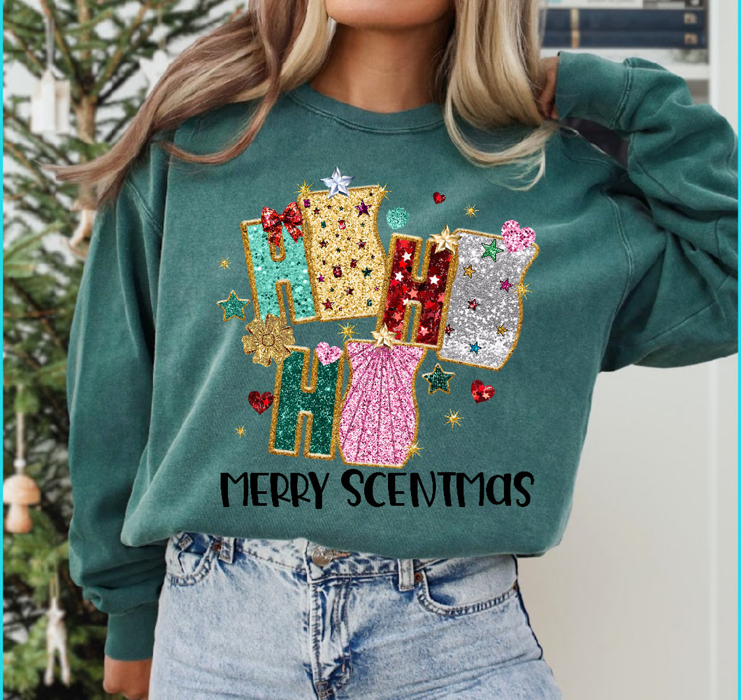 ho ho ho merry scentmas- faux glitter design