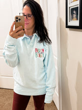 Load image into Gallery viewer, Merry and bright polo collar sweatshirt
