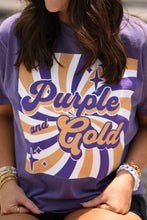 Load image into Gallery viewer, Purple and Gold Retro Tee
