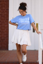 Load image into Gallery viewer, **SALE** RTS Blue Motherhood Is Kingdom Work Distressed Tee
