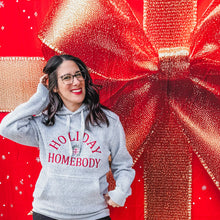 Load image into Gallery viewer, Holiday homebody embroidered knit fleece
