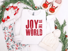 Load image into Gallery viewer, Joy to the World Red Graphic Tee and Sweatshirt
