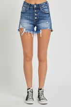 Load image into Gallery viewer, RISEN Button Fly Frayed Hem Denim Shorts
