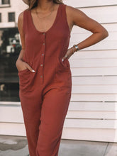 Load image into Gallery viewer, Full Size Scoop Neck Wide Strap Jumpsuit
