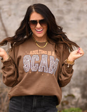Load image into Gallery viewer, Adulting Is A Scam Sweatshirt
