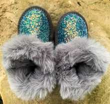 Load image into Gallery viewer, PREORDER: REREUN Vegan Leather Fuzzy Sparkle Boot 10.20.25
