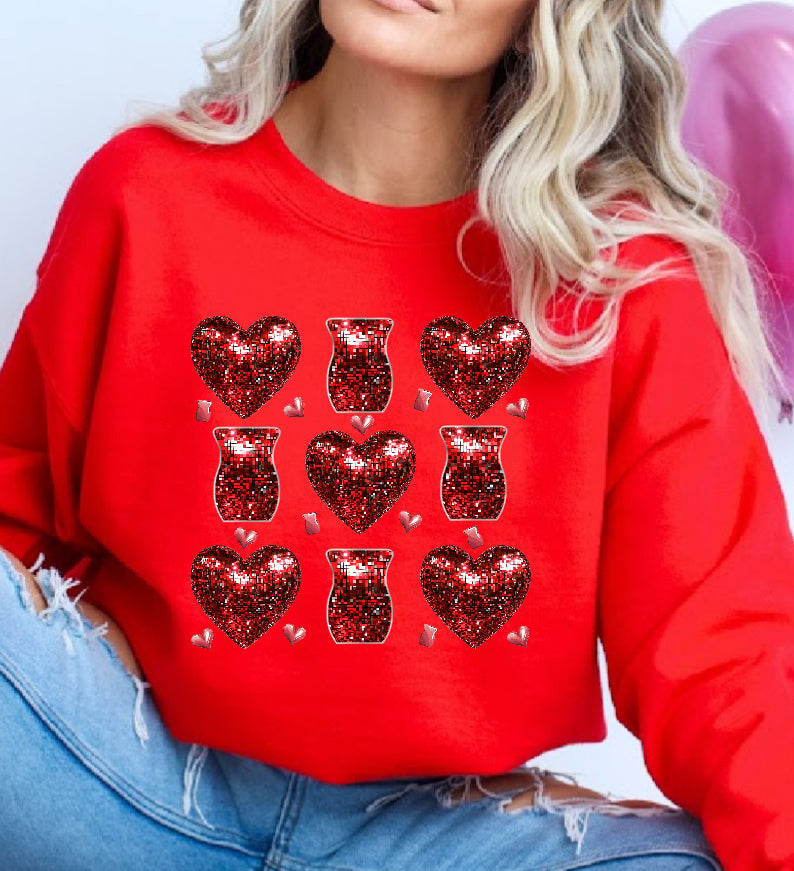 Wax bar faux sequin vday heart