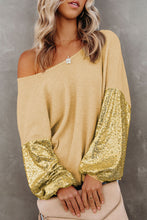 Load image into Gallery viewer, Sequin Waffle-Knit Blouse
