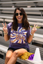 Load image into Gallery viewer, Purple and Gold Retro Tee
